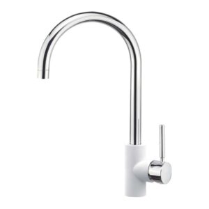 Sanitec Μπαταρία νεροχύτη Doppio Bianco λευκή SANITEC